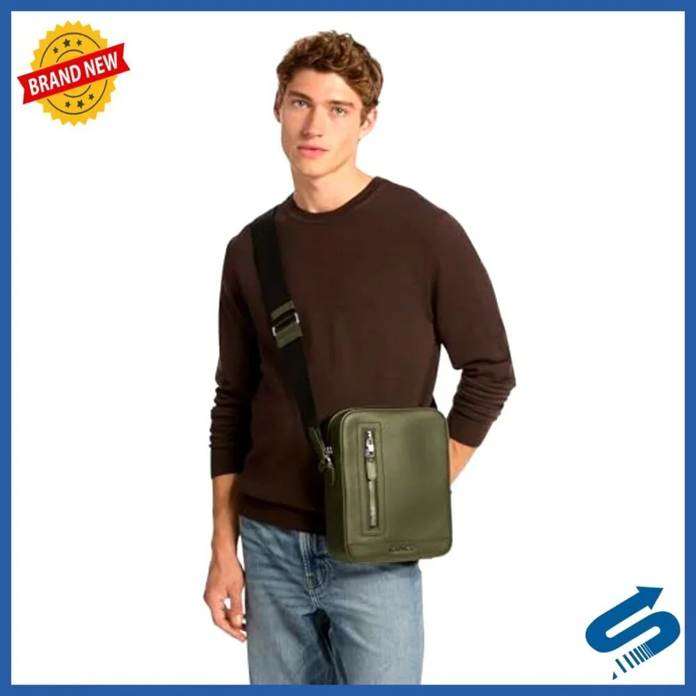 Leather Crossbody Bag for Men, Compact Travel Shoulder Bag